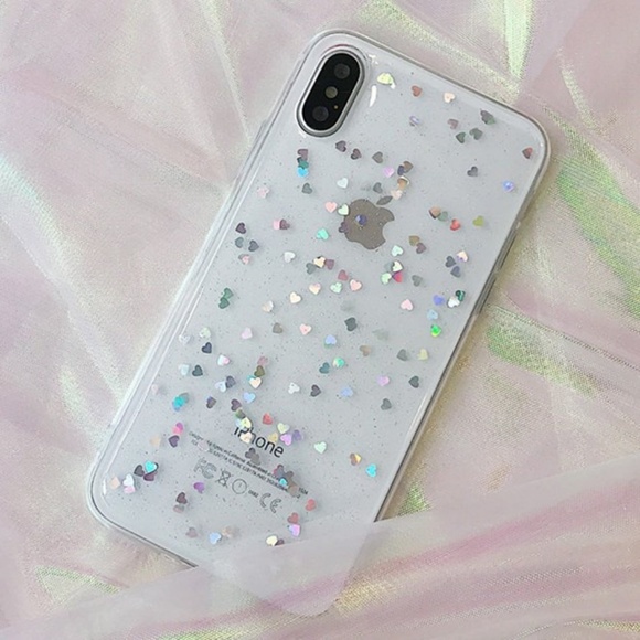 iPhone Holographic Clear Heart Case - Picture 2 of 4